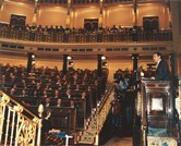 Escaños del Grupo Parlamentario Popular durante la intervención del candidato José Luis Rodríguez Zapatero