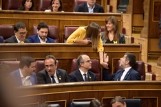 Los parlamentarios de Junts Per Catalunya, durante la Sesión Constitutiva de la XIII Legislatura.