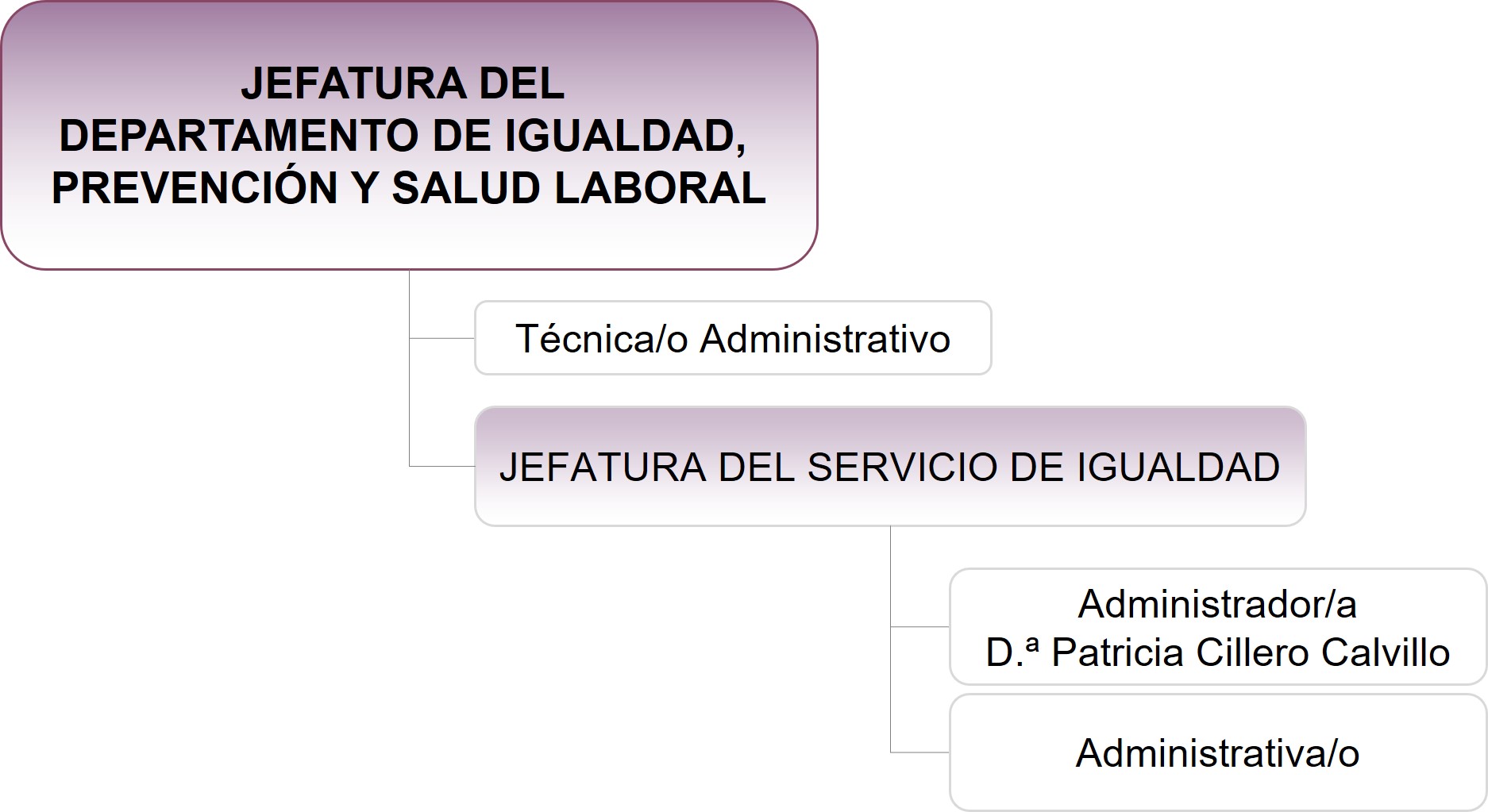 Estructura del Departamento de Igualdad, Prevención y Salud Laboral