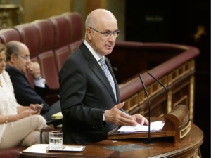 El diputado de CiU Josep Antoni Duran i Lleida, durante su intervención en el debate.