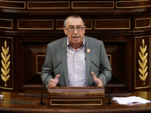 Joan Baldoví Roda, de Compromís, habla desde la tribuna de oradores 