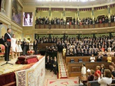 Vista general del hemiciclo una vez proclamado S.M. el Rey don Felipe VI