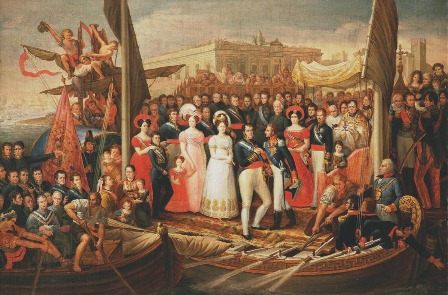 Desembarco de Fernando VII en el Puerto de Santa María, Cádiz. 1823. Pintura al óleo de José Aparicio Inglada