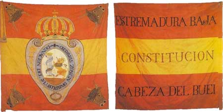 Bandera de Muñoz Torrero. Anverso y reverso