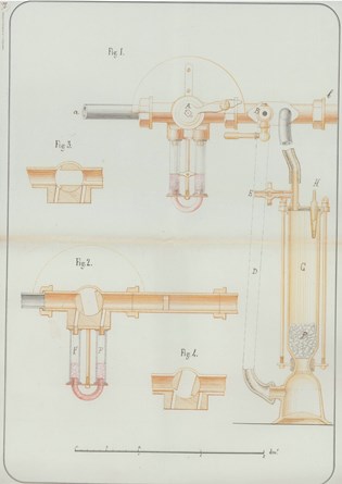 Diseño de un busca-fugas de gas de la reforma del alumbrado del Congreso de 1866-1868 (ACD Gobierno Interior legajo 21, expediente 1)