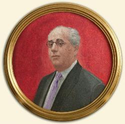 Retrato de Manuel Azaña realizado por Daniel Quintero. Vestíbulo del Palacio del Congreso.