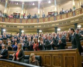 Aplausos de los diputados del Grupo Parlamentario Popular a Mariano Rajoy Brey después de haber sido elegido Presidente del Gobierno