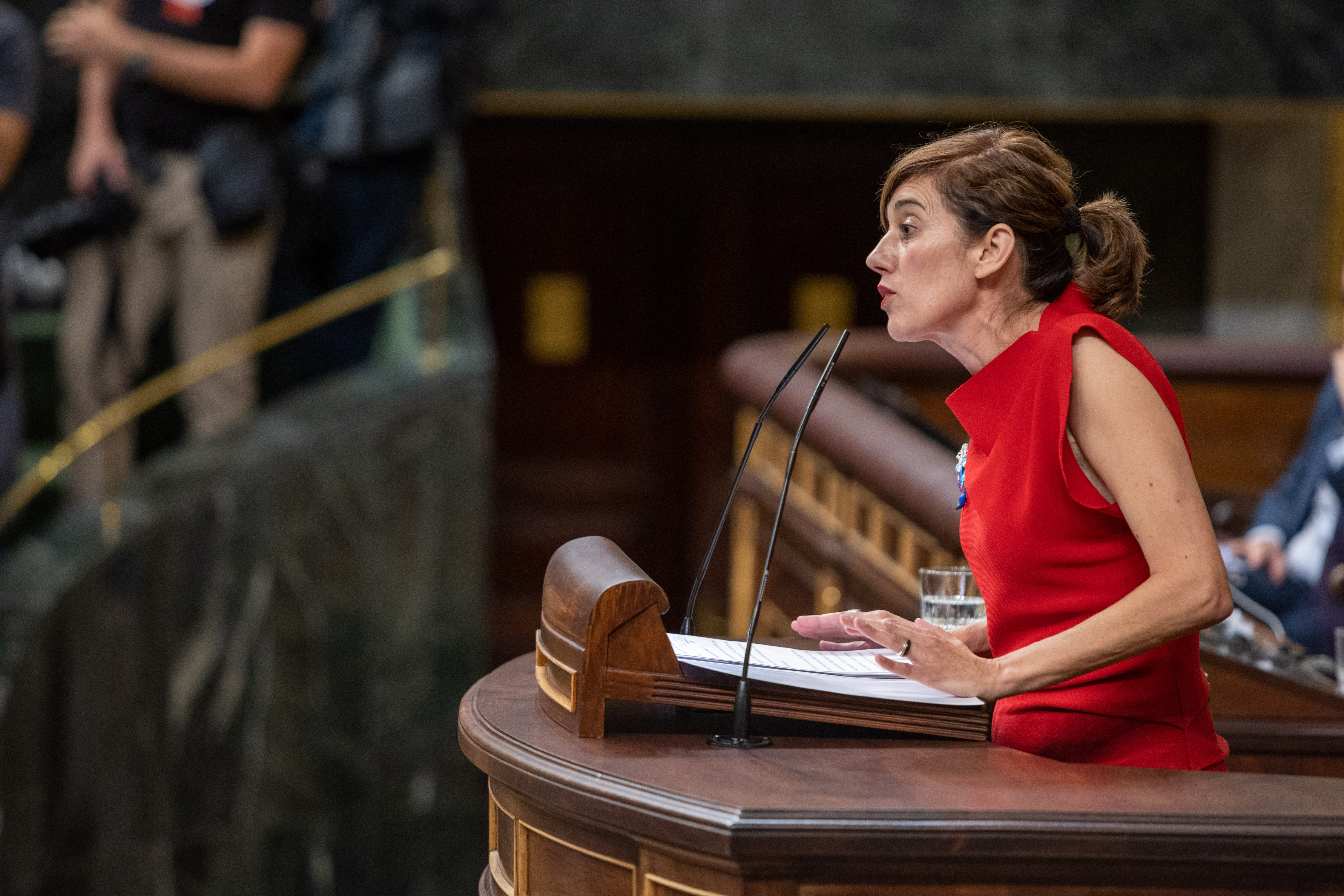 La portavoz del Grupo Plurinacional de Sumar, Marta Lois González, explica la posición de su grupo parlamentario en la Sesión de Investidura de Alberto Núñez Feijóo.
