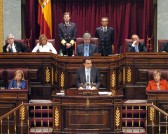 José Luis Rodríguez Zapatero  candidato a la Presidencia del Gobierno, del GP Socialista. Mesa: Manuel Marín, Presidente. Carme Chacón, Jordi Vilajoana, Gabriel Cisneros, Ignacio Gil Lázaro, Vicepresidentes 1º, 2º, 3º y 4º y los cuatro Secretarios en su orden reglamentario