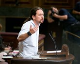 Pablo Iglesias interviene en primer lugar en nombre del Grupo Parlamentario Confederal de Unidos Podemos-En Comú Podem-En Marea