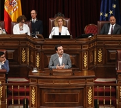 El líder de IU, Alberto Garzón, ha intervenido en la sesión de investidura