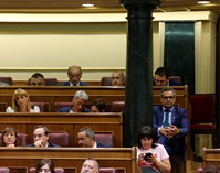 Diputados del Grupo Parlamentario Mixto, durante la Sesión de Investidura