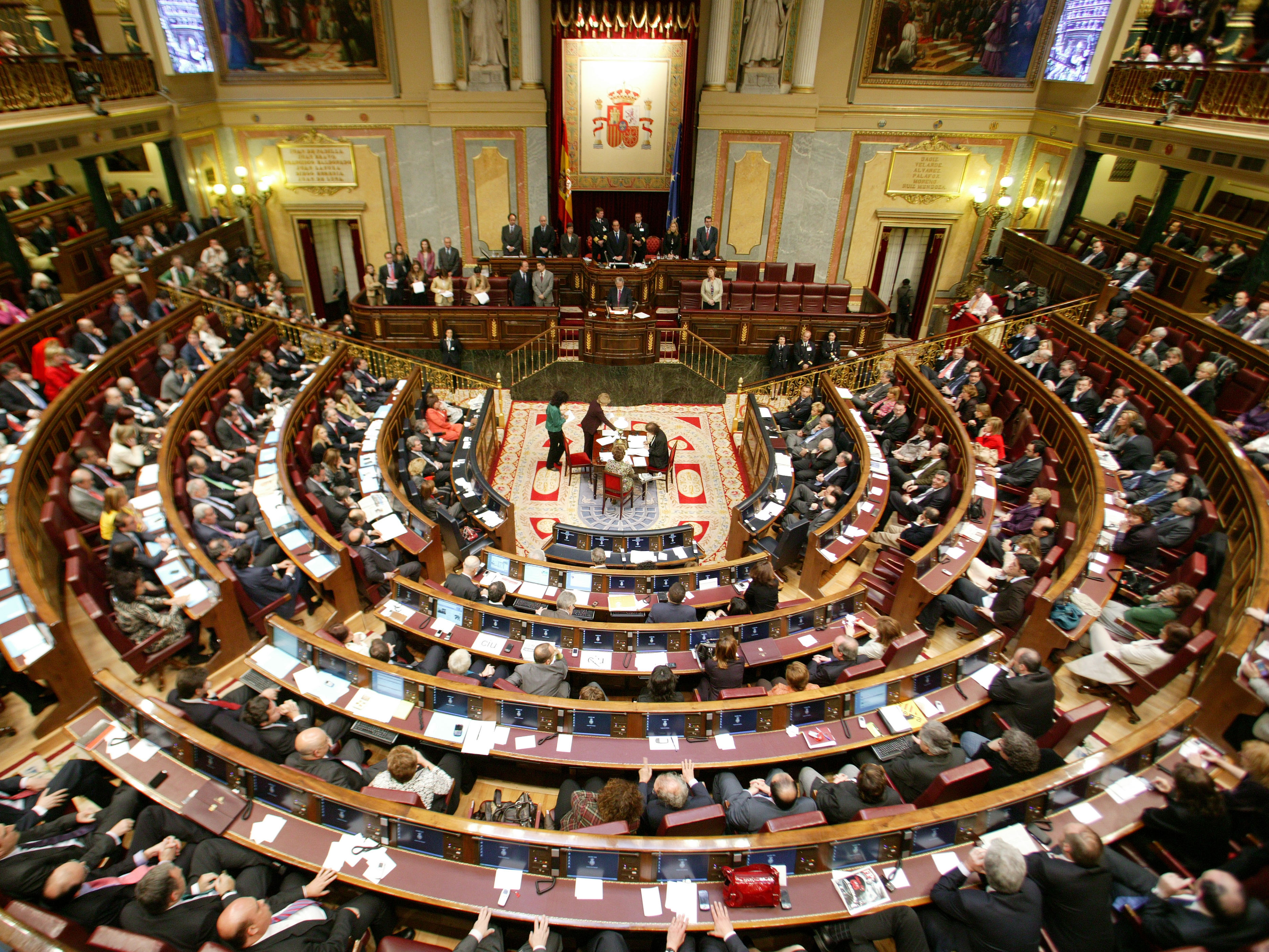 Vista general del hemiciclo en la constitución de la Mesa del Congreso de los Diputados