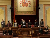 Constitución de la Mesa del Congreso de los Diputados. Patxi López, Presidente. Vicepresidentes 1º a 4º Celia Villalobos, Micaela Navarro, María Gloria Elizo y Rosa María Romero. Secretarios 1º a 4º, Alicia Sánchez-Camacho, José Ignacio Prendes Prendes, Patricia Isaura Reyes Rivera y Marcelo Expósito Prieto.