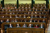 Vista del hemiciclo. El Presidente en funciones Mariano Rajoy, la Vicepresidenta Soraya Sáez de Santamaría y Ministros. 