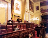 Mesa de edad formada por León Máximo Rodríguez Valverde (mayor edad) y los Secretarios Jesús Caldera y Eduardo García Espinosa (menor edad).  Asistidos por Nicolás Pérez Serrano, Secretario General