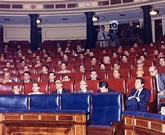 Escaños de UCD, en primer lugar Adolfo Suárez, Presidente del Gobierno