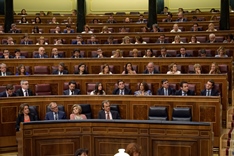 Detalle de la bancada derecha con los diputados electos del Partido Popular y Ciudadanos