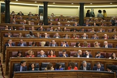 Bancada socialista y gobierno en funciones.