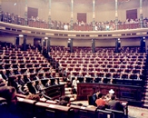 Vista general del Hemiciclo y las Tribunas en la sesión solemne de apertura de la III Legislatura