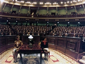 Vista general del salón de sesiones y Mesa de Taquígrafos en la sesión solemne de apertura