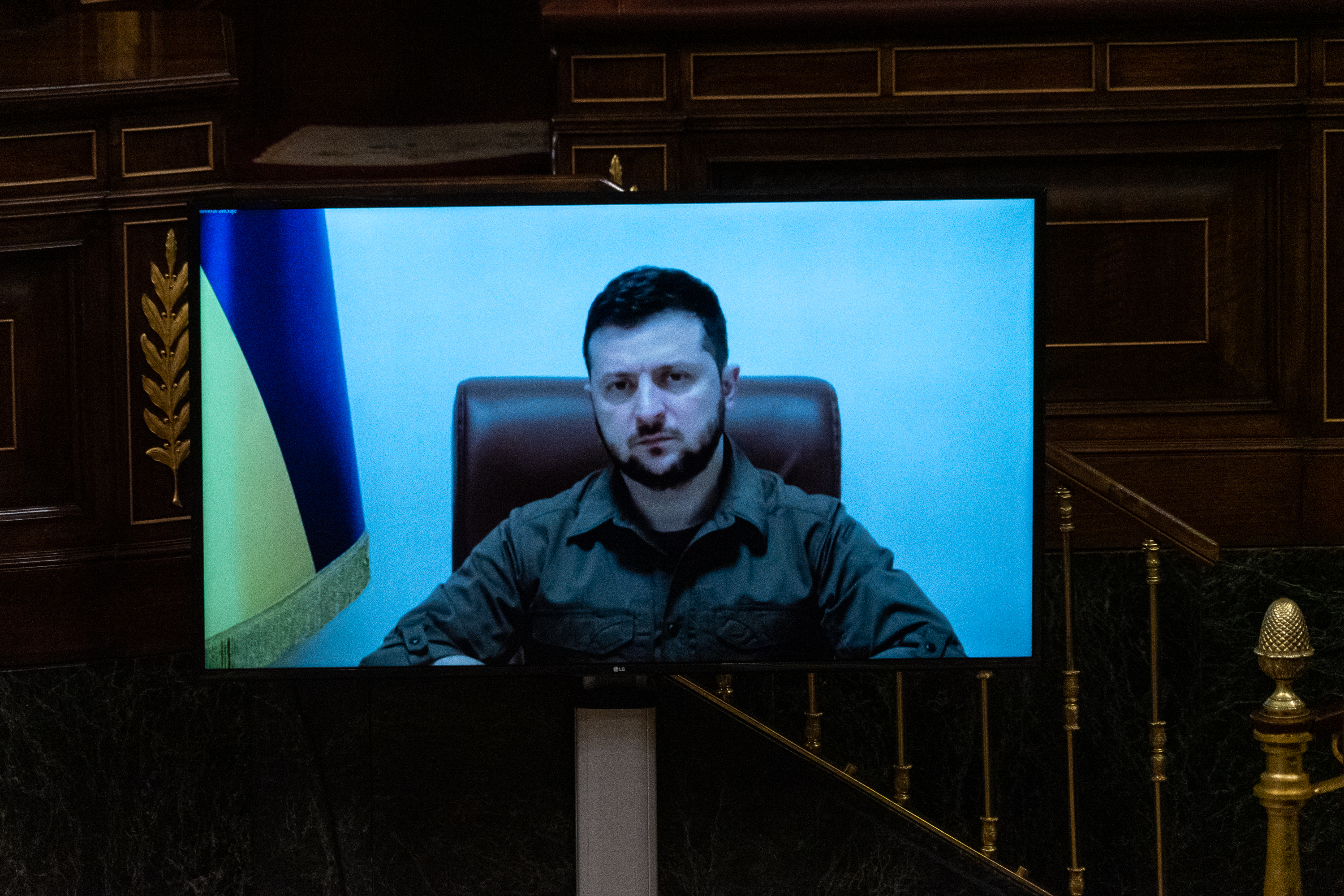 Imagen sobre la Intervención mediante Videoconferencia del Presidente de la República de Ucrania, Volodímir Zelenski