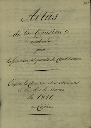 Portada de las Actas de la Comisión de Constitución