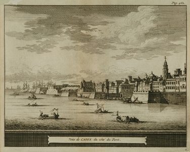 Vista de Cádiz desde el puerto. Fondo doceañista. Consorcio bicentenario 1818.