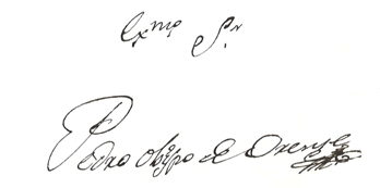Firma de Pedro Quevedo y Quintano, obispo de Orense, 1736-1818. Congreso de los Diputados.