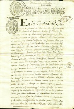 Credencial de Juan José Guereña y Garayo, por Durango, Virreinato de Nueva España.