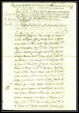 Credencial de Ramón Giraldo y Arquellada por La Mancha.