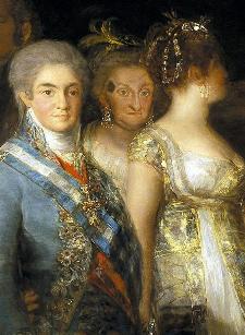 Infanta Carlota Joaquina de Borbón, detalle de La Familia de Carlos IV, de Francisco de Goya.