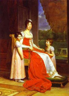  Marie-Julie Bonaparte, Infante d’Espagne, en compagnie de ses deux filles Charlotte et Zénaide Bonaparte. Gérard, 1808.