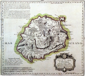 Mapa de la Isla de Gran Canaria, siglo XVII.