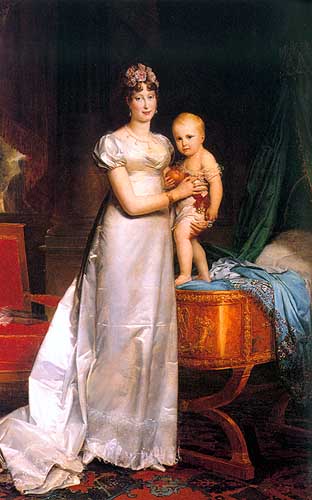 Napoleón II (1811-1832) con su madre, la emperatriz María Luisa.