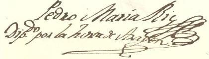  Firma de la Constitución por Pedro María Ric, diputado por la Junta de Aragón. 