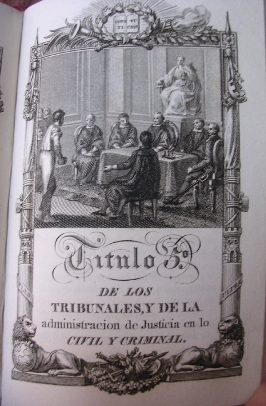 Constitución política de la monarquía española promulgada en Cádiz a 19 de marzo de 1812, grabada y dedicada a las Cortes por Jose María Santiago. 1822