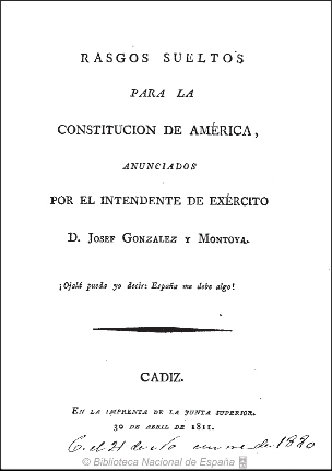 portada del documento Rasgos Sueltos para la Constitución de América