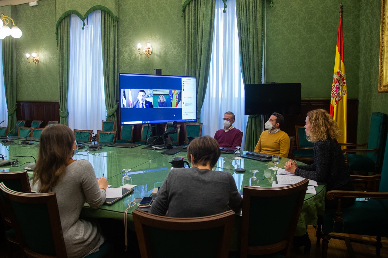 Videoconferencia de la presidenta del Congreso de los Diputados, Meritxell Batet, con el presidente del Parlamento de Estonia, Jüri Ratas.