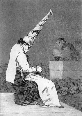 El reo con capirote. Francisco de Goya.