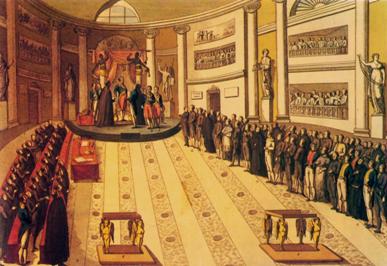 Juramento de Fernando VII a la Constitución de 1812 en 1820.